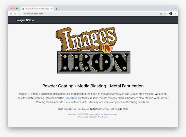 screenshot of imagesniron.com